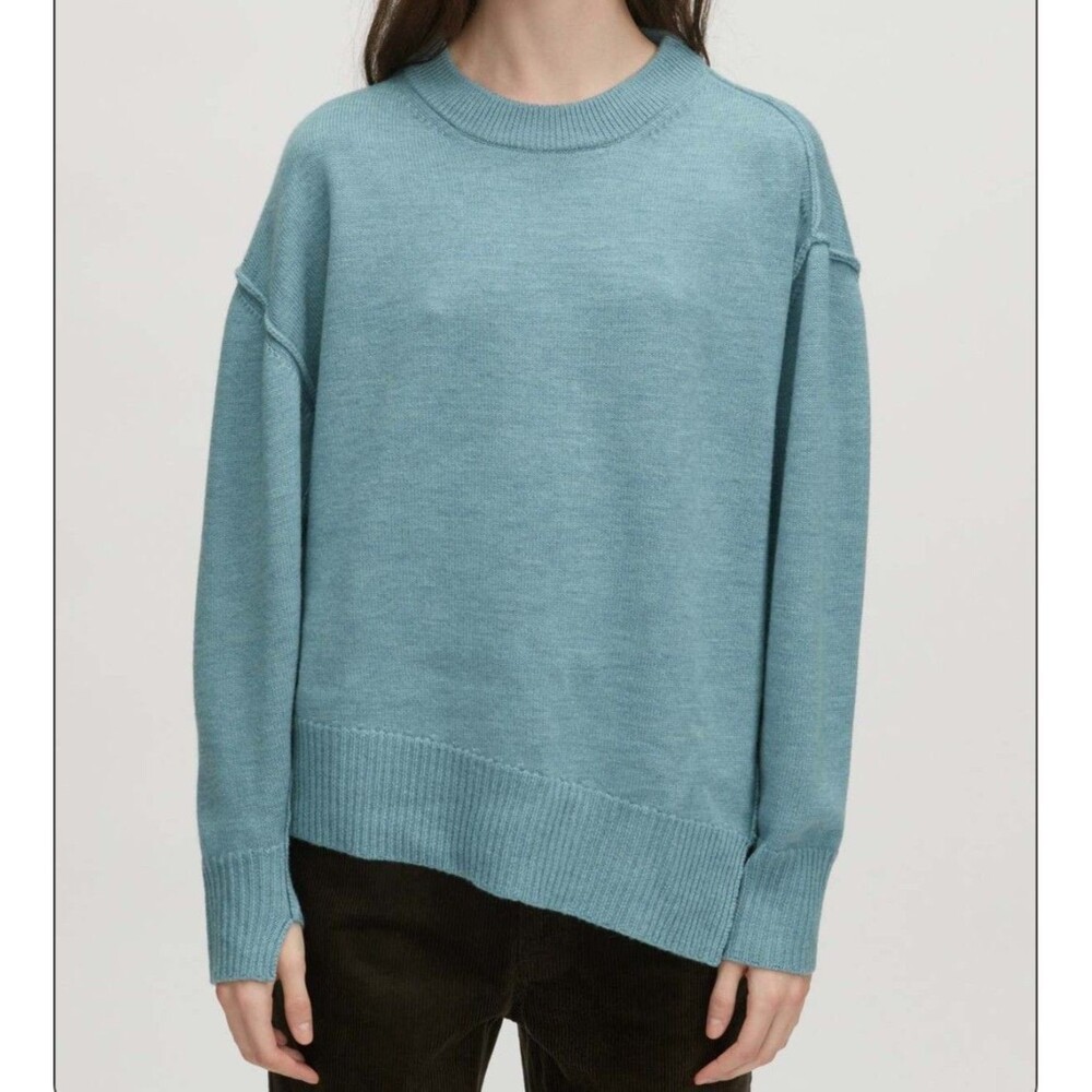 Rachel Comey Thayne Top Washed Indigo Blue 100% Merino Wool Size Small